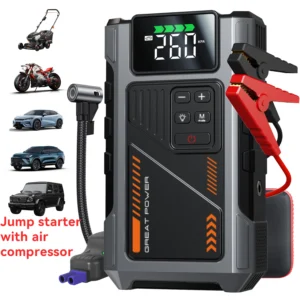 3000A Portable Car Jump Starter with Air Compressor