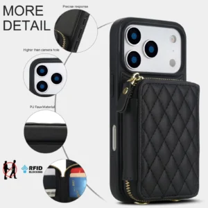 Crossbody Wallet Case for iPhone 17 Pro Max / 17 Pro – RFID Blocking